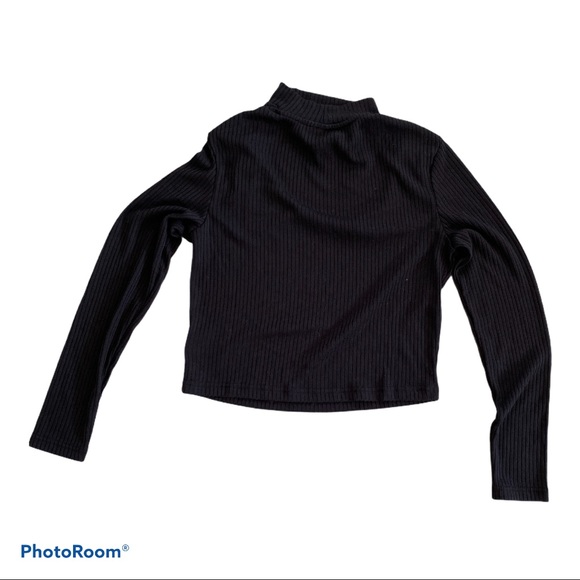 H&M RIBBED CUTOUT LONG-SLEEVE TOP - Picture 3 of 3